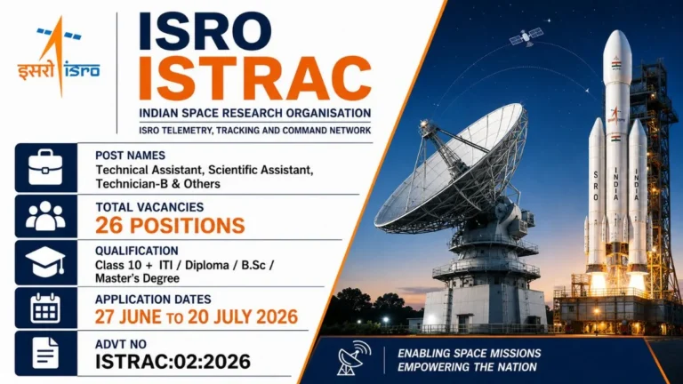 ISRO ISTRAC Various Post Online Form 2026