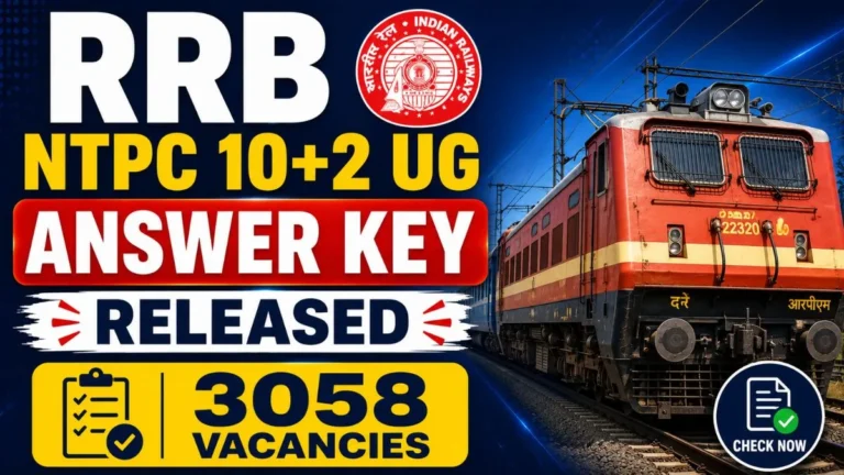 RRB NTPC 10+2 UG Answer Key 2026 – Out