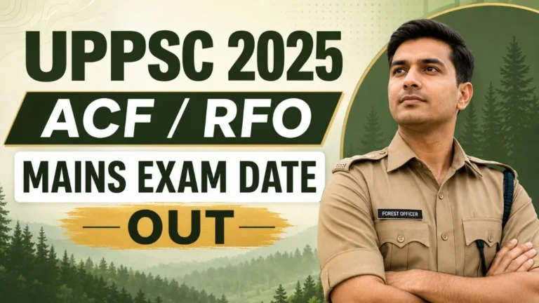 UPPSC 2025 ACF / RFO Mains Exam Date – Out