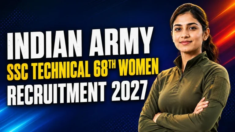 Indian Army SSC Technical 68th Women April 2027 Online Form