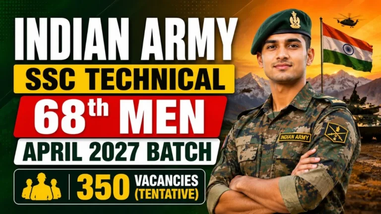 Indian Army SSC Technical 68th men April Recruitment 2027