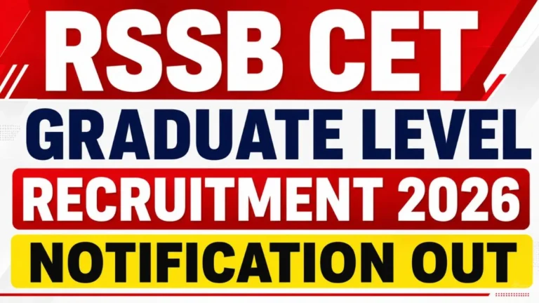 RSSB CET Graduate Level Online Form 2026