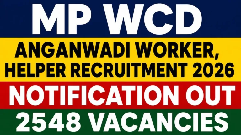 MP WCD Anganwadi Worker, Helper Online Form 2026