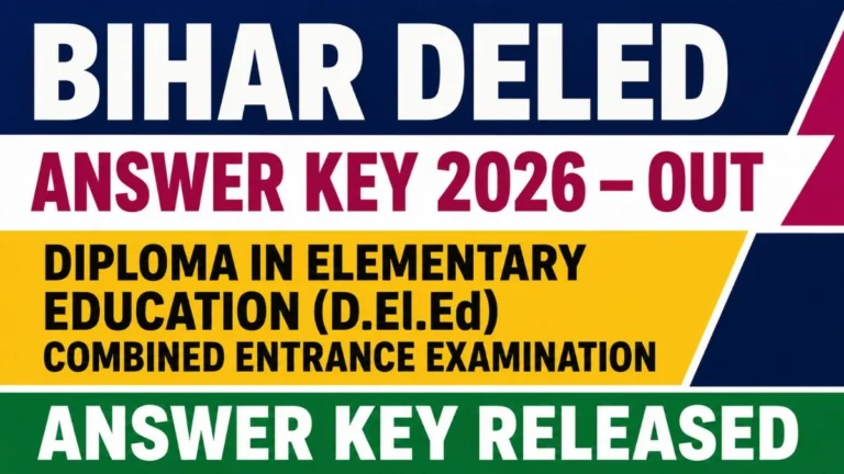 Bihar DELED Answer Key 2026 – Out