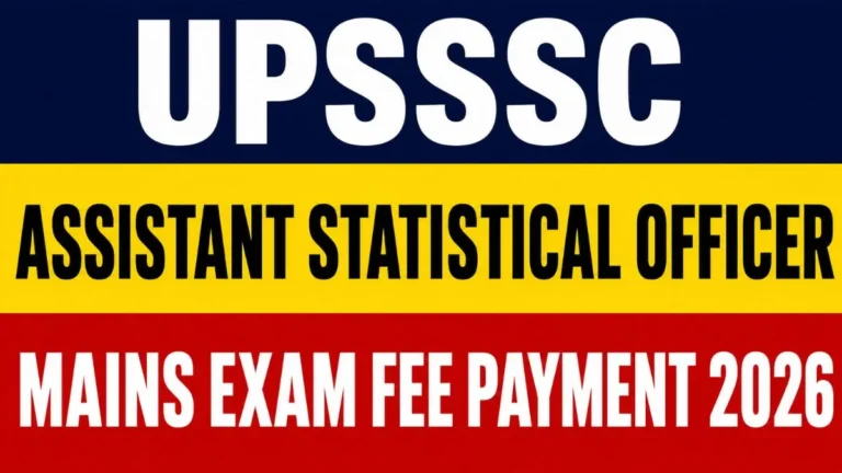 UPSSSC ASO Mains Exam Fee Payment 2026